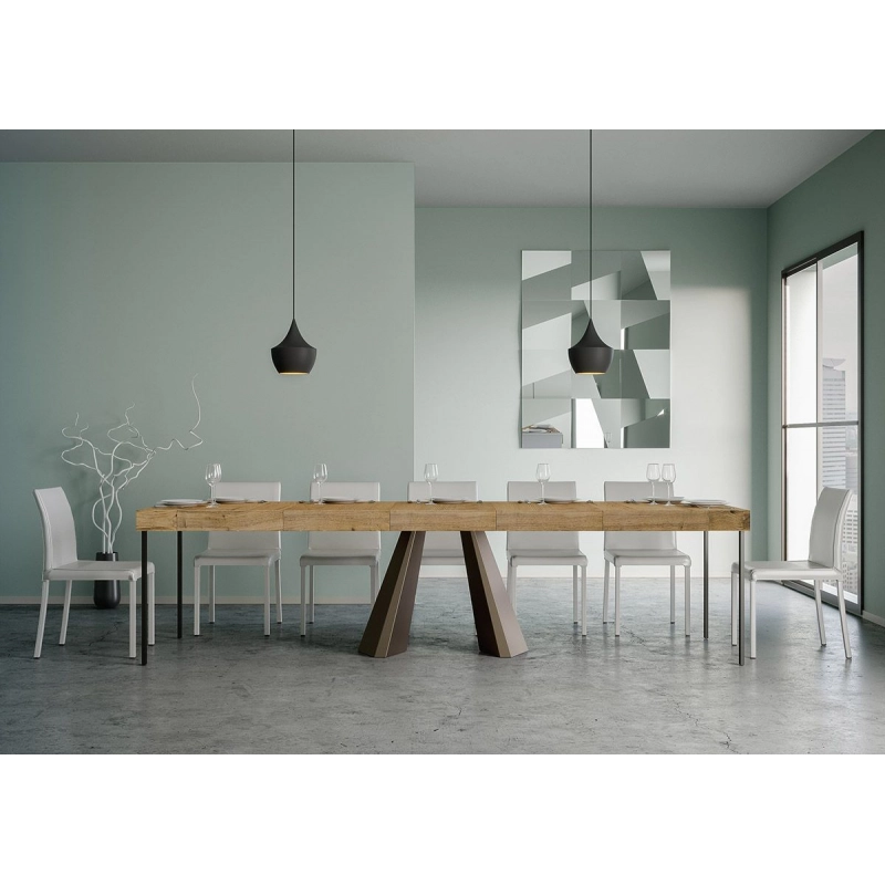 Consolle allungabile 90x40/300 cm Diamante Premium telaio Orso - Quercia Natura