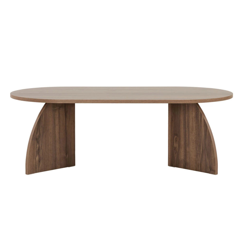 Nohaza, Tavolino da Salotto Forma Ovale, 120x60x40h cm Marrone Noce