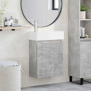 Mobile bagno con rubinetto Grigio Cemento 45,5 x 25,5 x 84 cm 889484