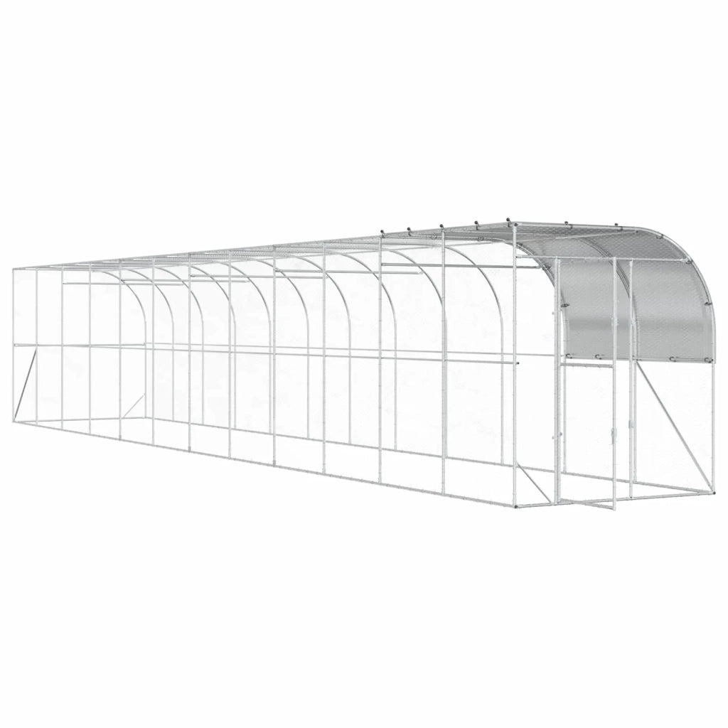 Gabbia per Polli Contro il Muro Argento 1200 x 200 x 215 cm 3434745