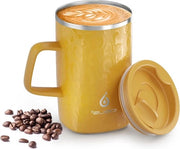 Caffè e tè in doppio strato di vuoto isolante, con maniglia antiscivolo e coperchio a scomparsa, capacità 470 ml (16 oz)