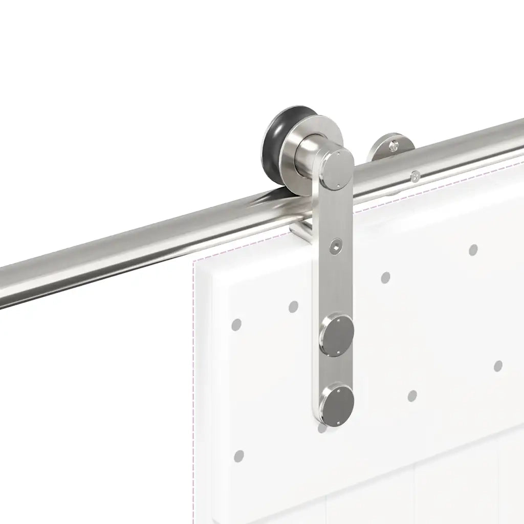 vidaXL Kit Binari Porta Scorrevole 183 cm Acciaio Inossidabile Argento