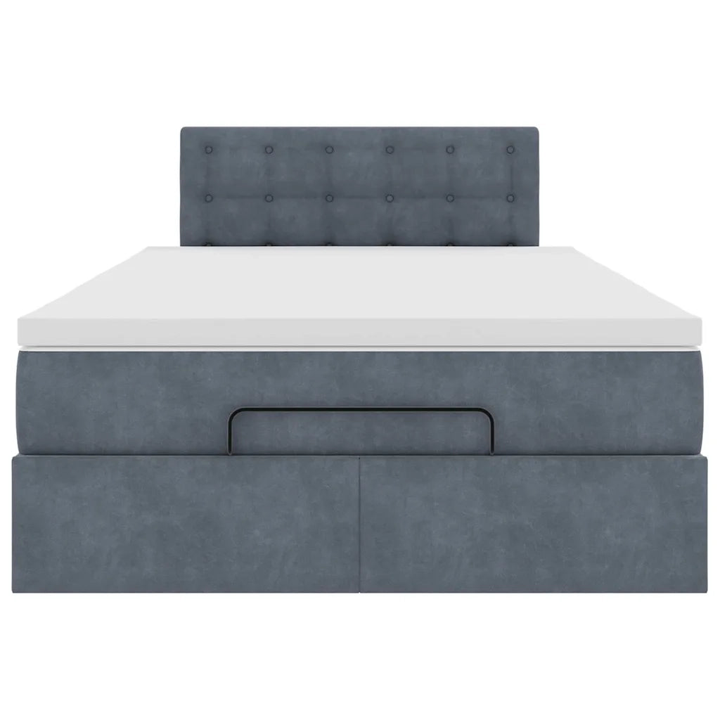 Pouf Letto con Materasso e LED Grigio Scuro 120x190cm Velluto 3312753