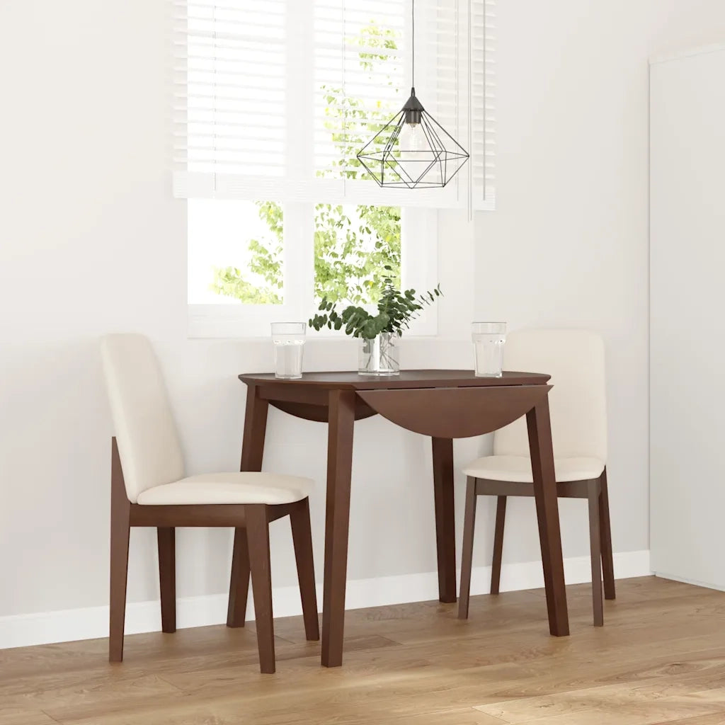 Sedie da Pranzo con Cuscini 2pz Marrone Legno Massello di Hevea