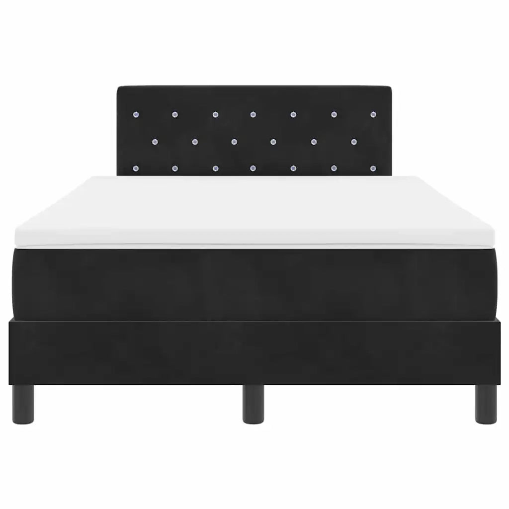 Letto a molle con materasso Nero 120 x 190 cm Velluto 3339094