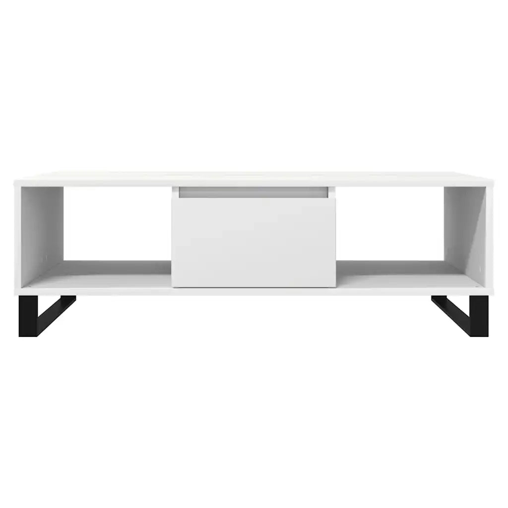 Tavolino da Salotto Bianco 104x60x35 cm in Legno Multistrato