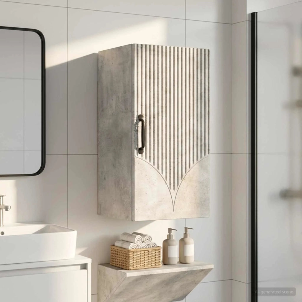 Armadio da bagno a muro HOORN Grigio Cemento 30 x 31 x 59 cm 897248