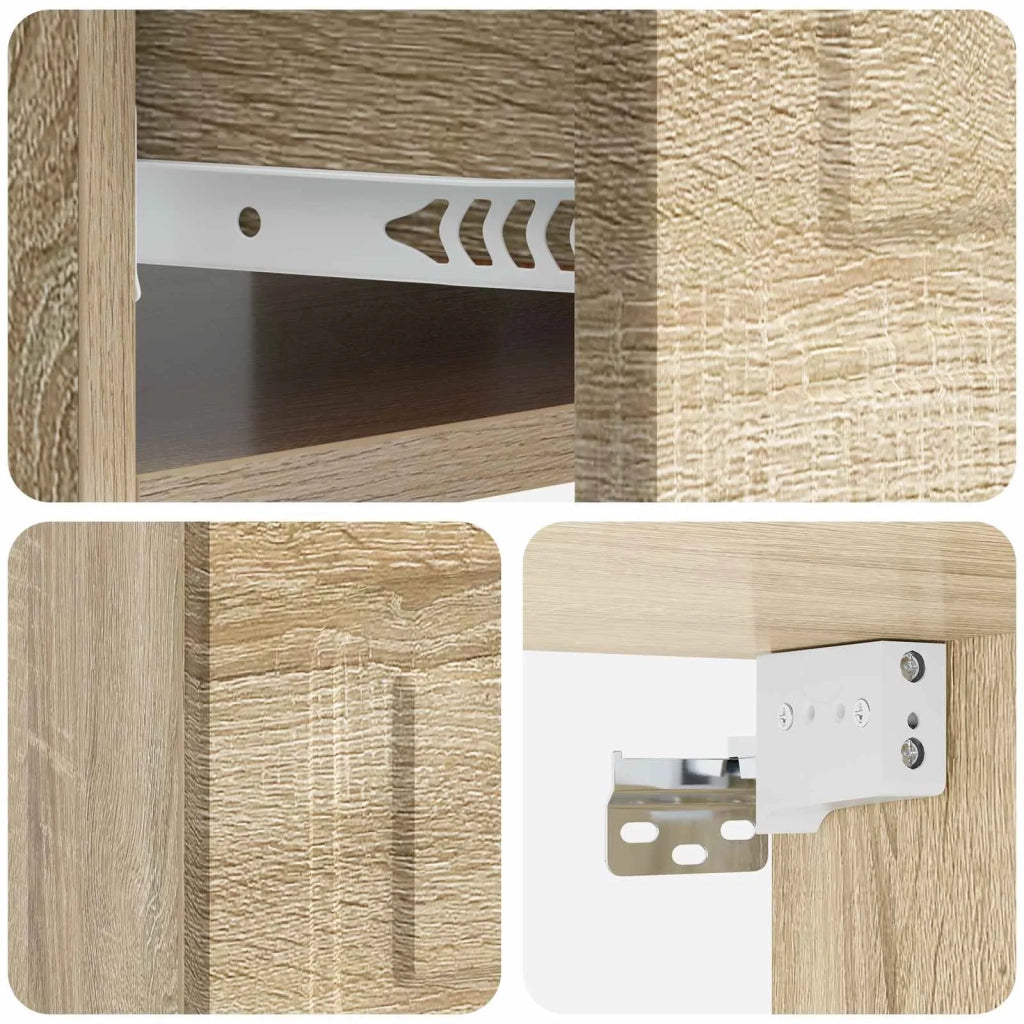 Mobiletto da notte a muro 2 pcs Rovere Sonoma 49 x 34,5 x 20 cm 899300
