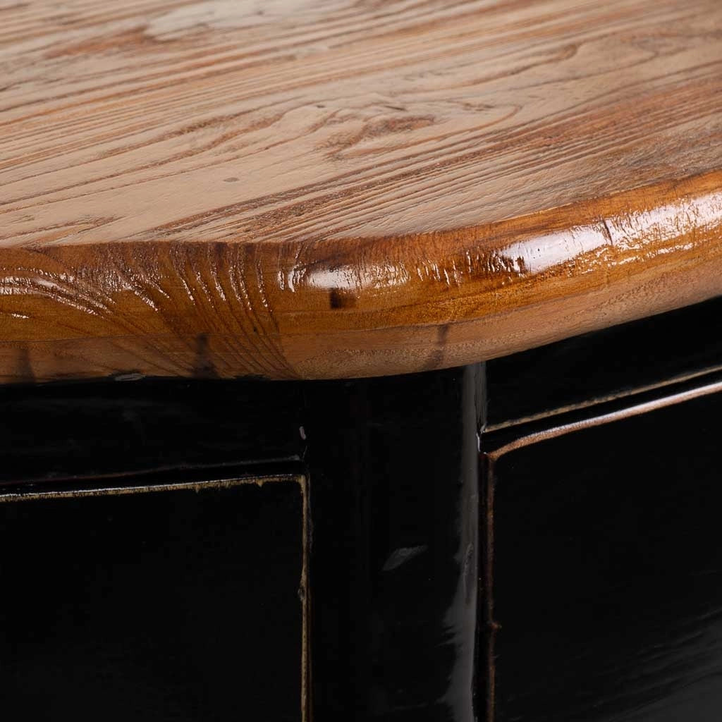 Credenza in legno dipinto a mano nero 115x45x83h cm