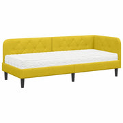 Letto singolo | Letto per adulti | Cornice del letto ad angolo Giallo 80 x 200 cm Velluto