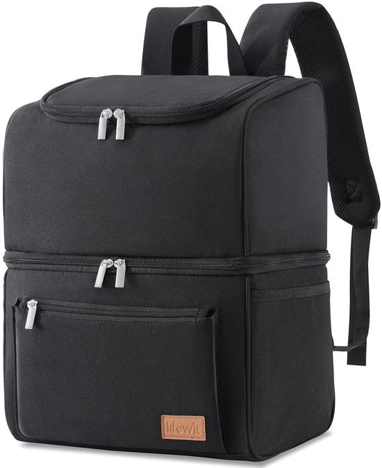 Zaino Isolato per Cibo - 21L Capacità - Ideale per Picnic - Nero - Termico - Adatto per Uomini e Donne - Perfetto