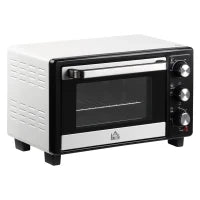 Fornetto Elettrico 16L Temperatura Regolabile e Timer, 3 Metodi di Cottura e Accessori, 1400W, Bianco