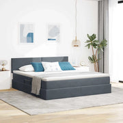 Letto con Contenitore Grigio scuro 160 x 200 cm Velluto