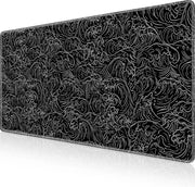 Muismat XXL, 900 x 400 mm (35,4 x 15,7 pollici) muismat per gaming con bordi riflessi, muismat antiscivolo in gomma, muismat impermeabile per casa, ufficio, gaming