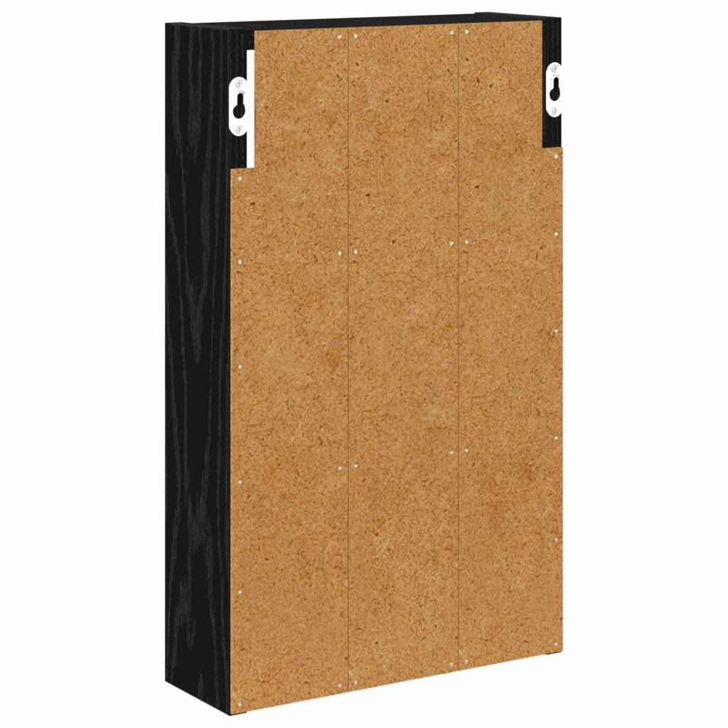 Armadio da bagno a muro Rovere Nero 30 x 10 x 50 cm