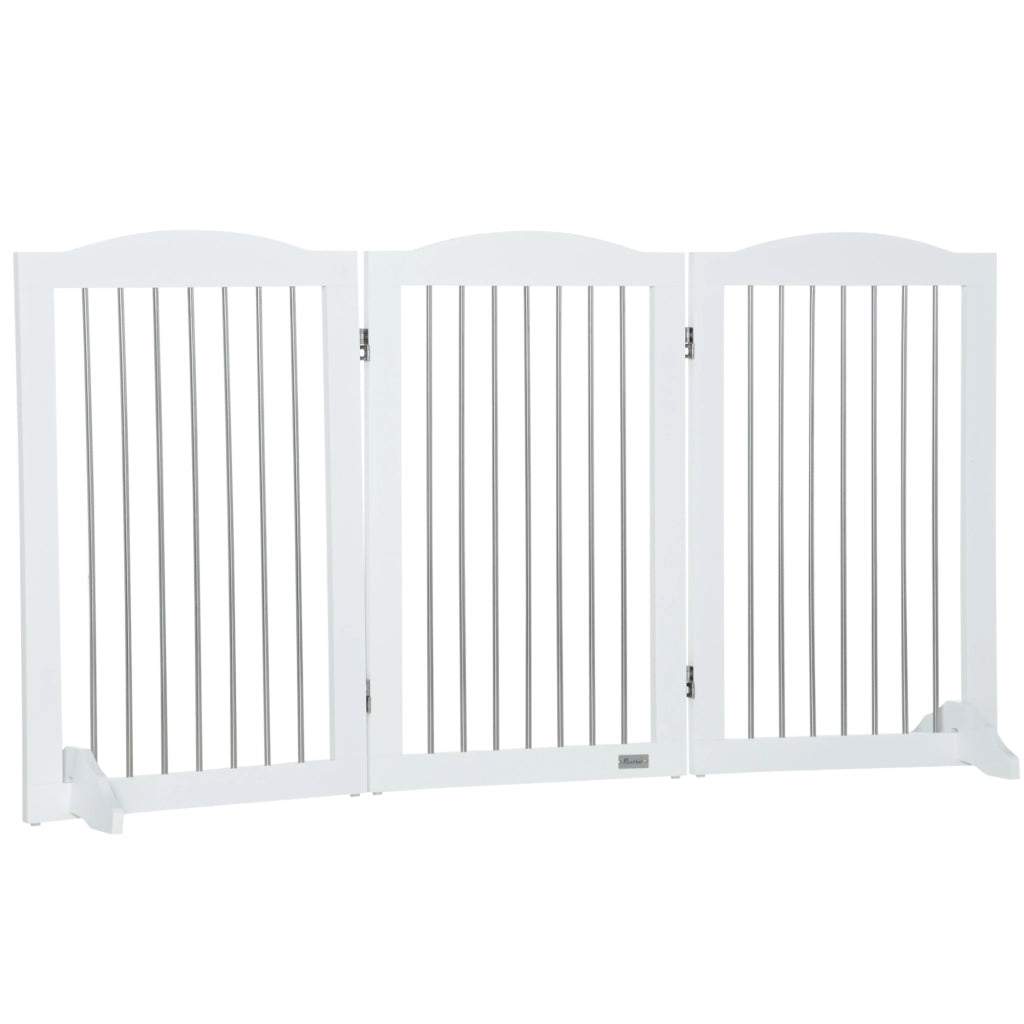 Barriera di Sicurezza per Cani Porte e Scale Pieghevole ¨C zephmum ¨C Bianco 154x30x80 cm
