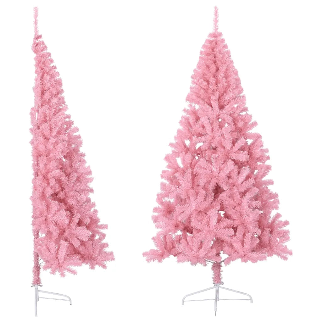 Albero di Natale Artificiale a MetÃ  con Supporto Rosa 240cm PVC