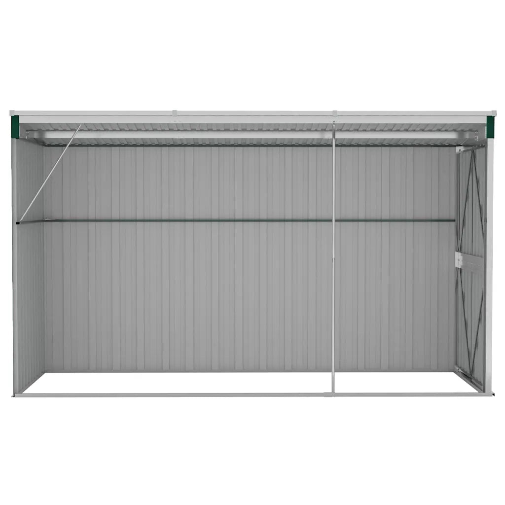 Capanno Giardino a Parete Verde 118x288x178 cm Acciaio Zincato 316225