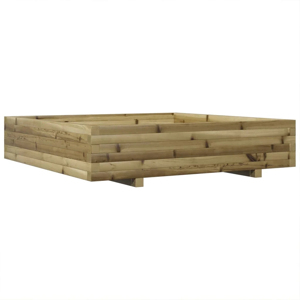 Fioriera rialzata per piante fiori patio giardino 110 x 110 x 26,5 cm legno di pino impregnato marrone 02_0037301