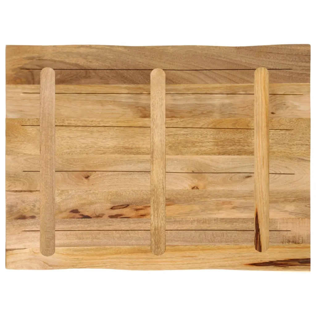 Piano Tavolo Bordi Vivi 90x60x3,8cm Legno Massello Mango Grezzo 370693