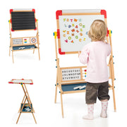 Cavalletto artistico per bambini girevole a 360¡ã con vassoio rotolo di carta, Lavagna da disegno a doppia faccia-Cavalletti e lavagne bambini