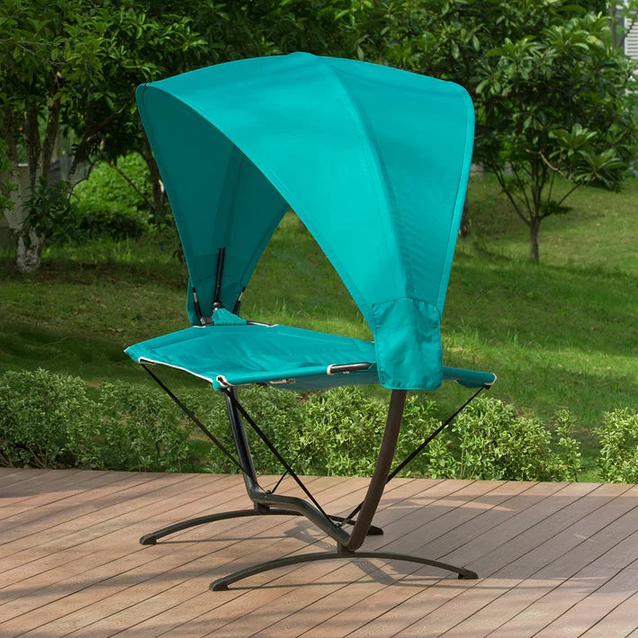 Amaca con Supporto e tettuccio da Giardino L92*P214*A72cm, Portata Fino a 150 kg con Cinturini anticaduta OGS51-TB (Blu)