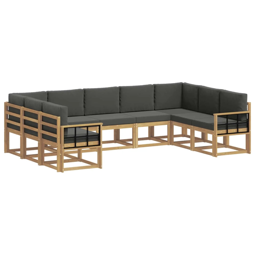 Set di divani da esterno 9 pz Bianco e Antracite 3388231