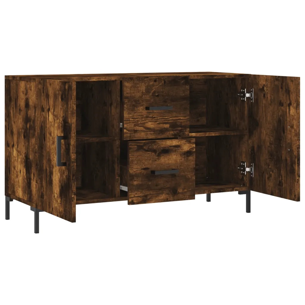 Credenza | Madia | Buffet da pranzo | Armadio da pranzo Rovere Fumo 100x36x60 cm in Legno Multistrato