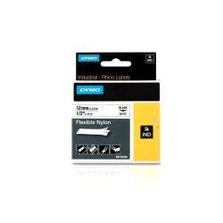 Dymo rhino etichette industriali flessibili in nylon autoadesive | rotolo da 12 mm x 3,5 m | stampa nera su bianco - 18488A
