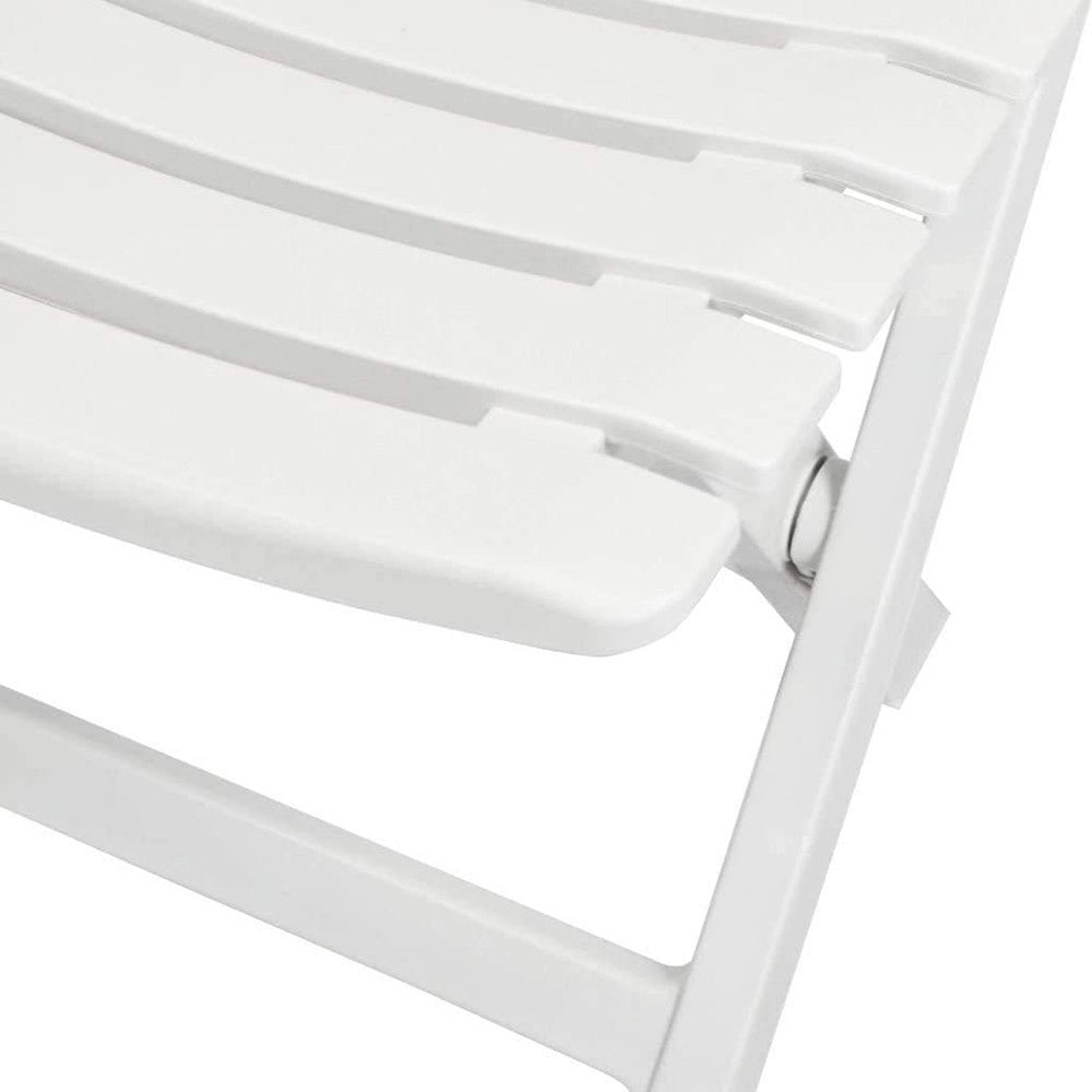 Trade Shop - Set Salotto Con 2 Sedie Tavolo Da Giardino Pieghevole Resistente Camping Bianco 006669 -