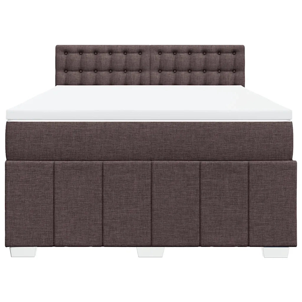Giroletto a Molle con Materasso Marrone Scuro 140x190cm Tessuto 3287080
