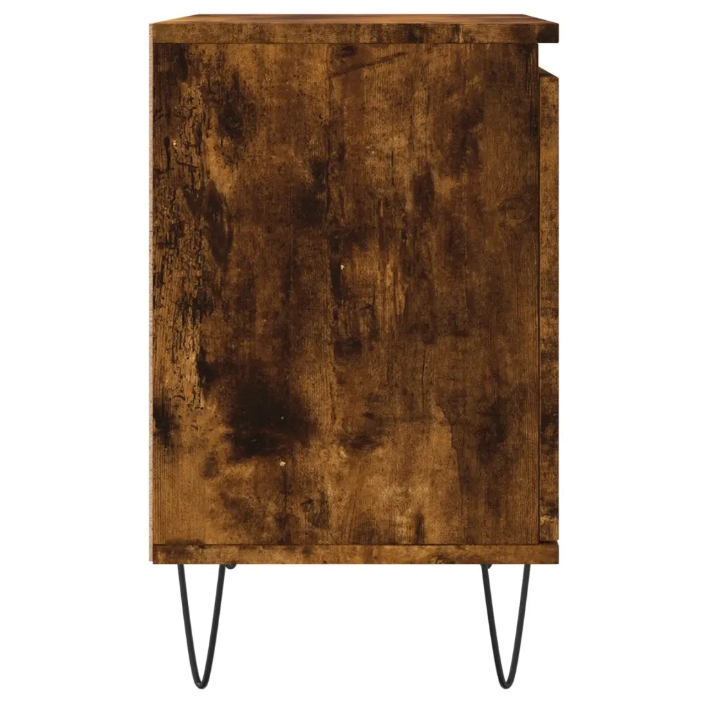 Comodini Rovere Fumo 2 pz 40x30x50 cm in Legno Multistrato 826839