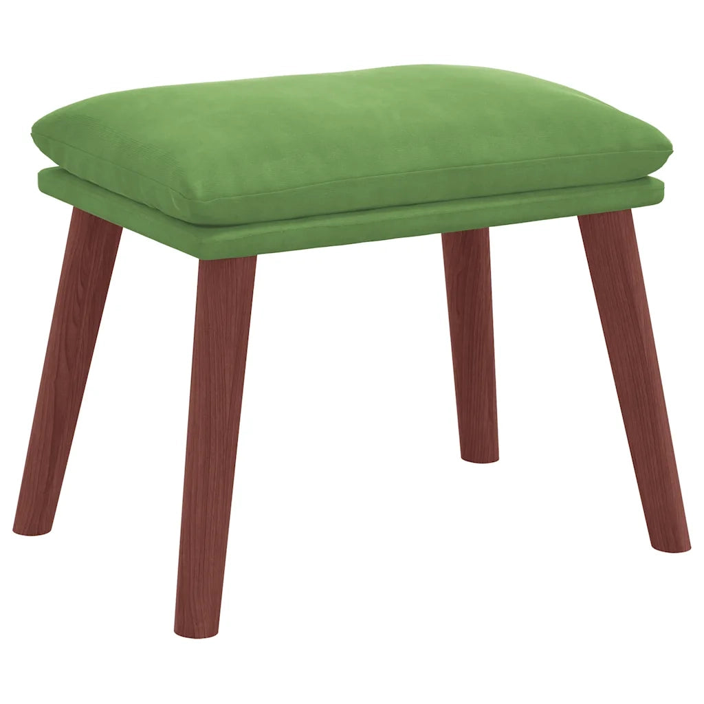 Poltrona Relax con Poggiapiedi Verde Chiaro in Velluto 3315141