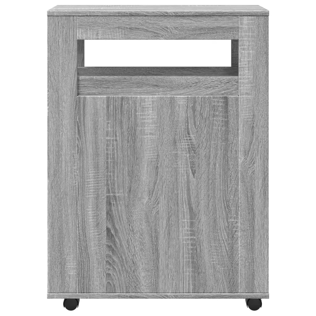 Mobile da Bagno Stretto con Ruote Grigio Sonoma in Truciolato