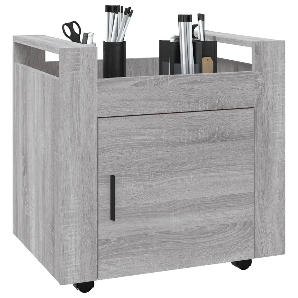 Carrello Scrivania Grigio Sonoma 60x45x60 cm Legno Multistrato 816614