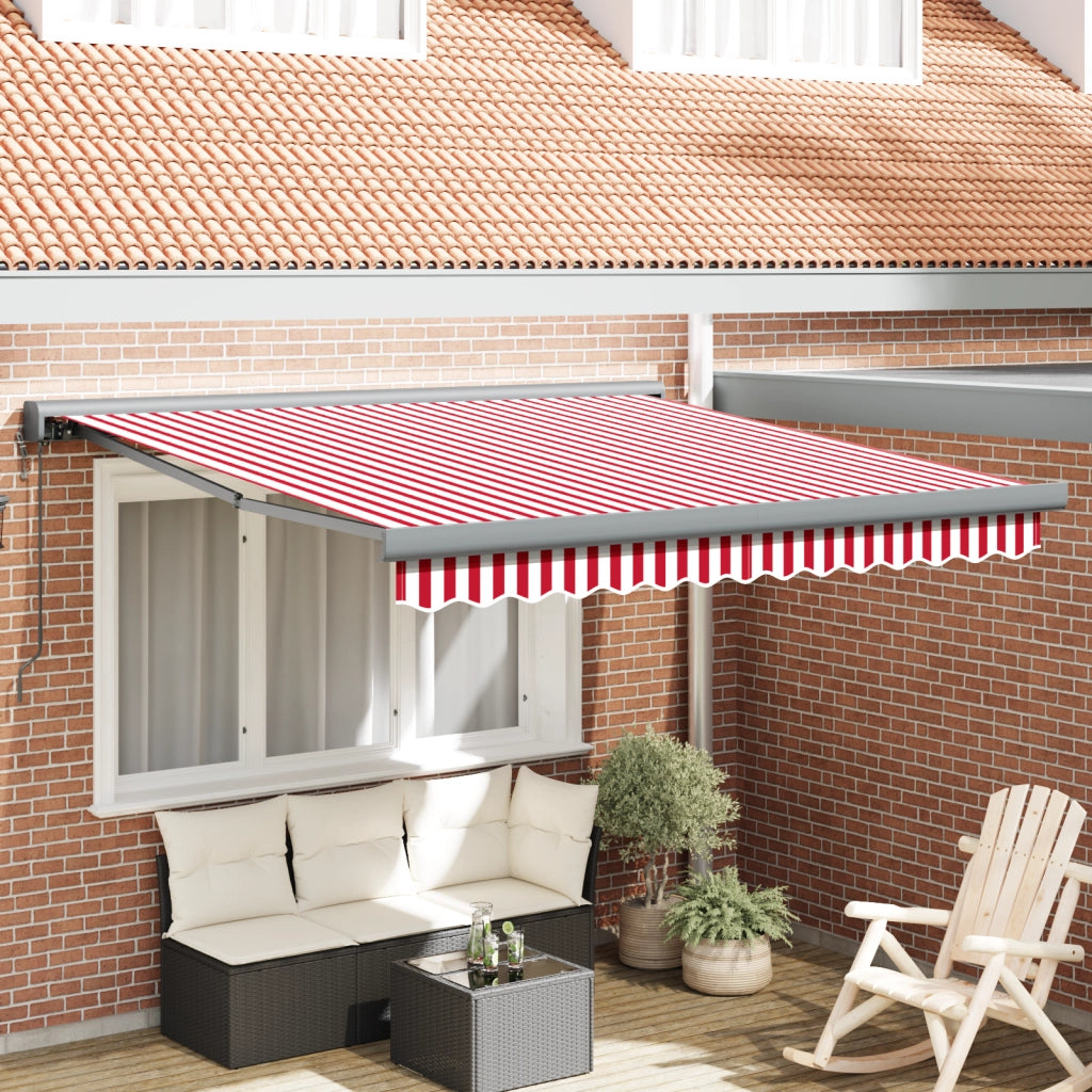 Tenda Retrattile Automatica Rossa e Bianca 350x250 cm