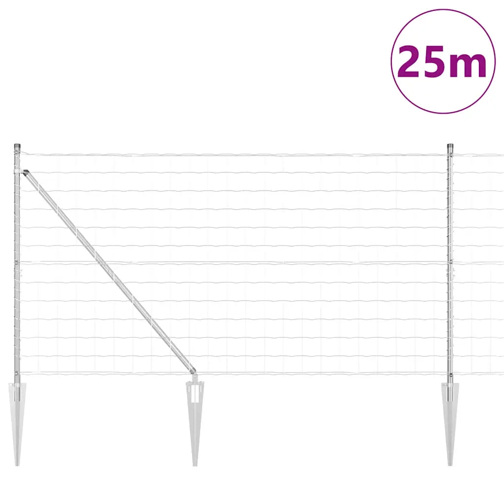 Recinzione con Posto Argento 1,2 x 25 m Acciaio