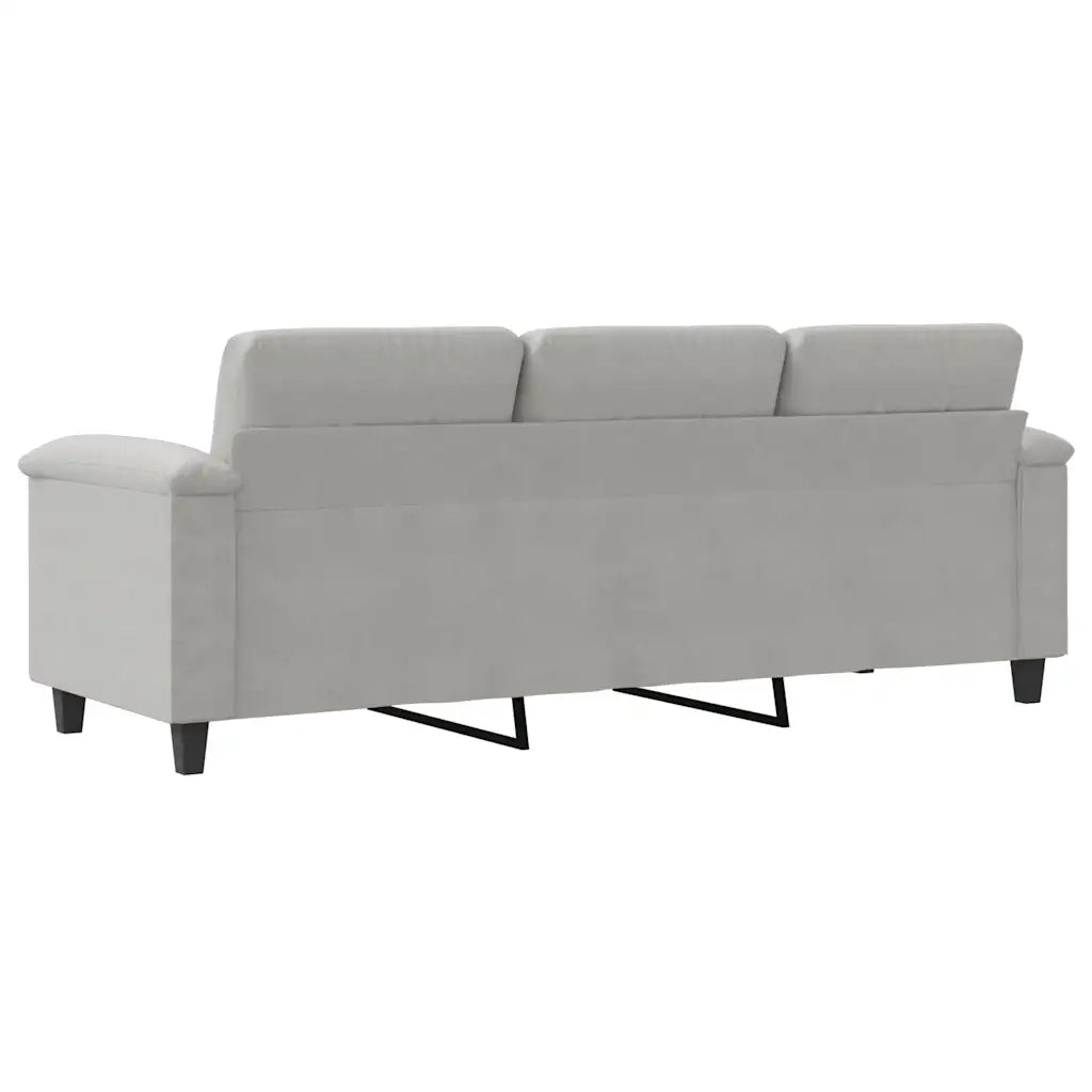 Divano a 3 Posti Grigio Chiaro 180 cm in Tessuto Microfibra 359568