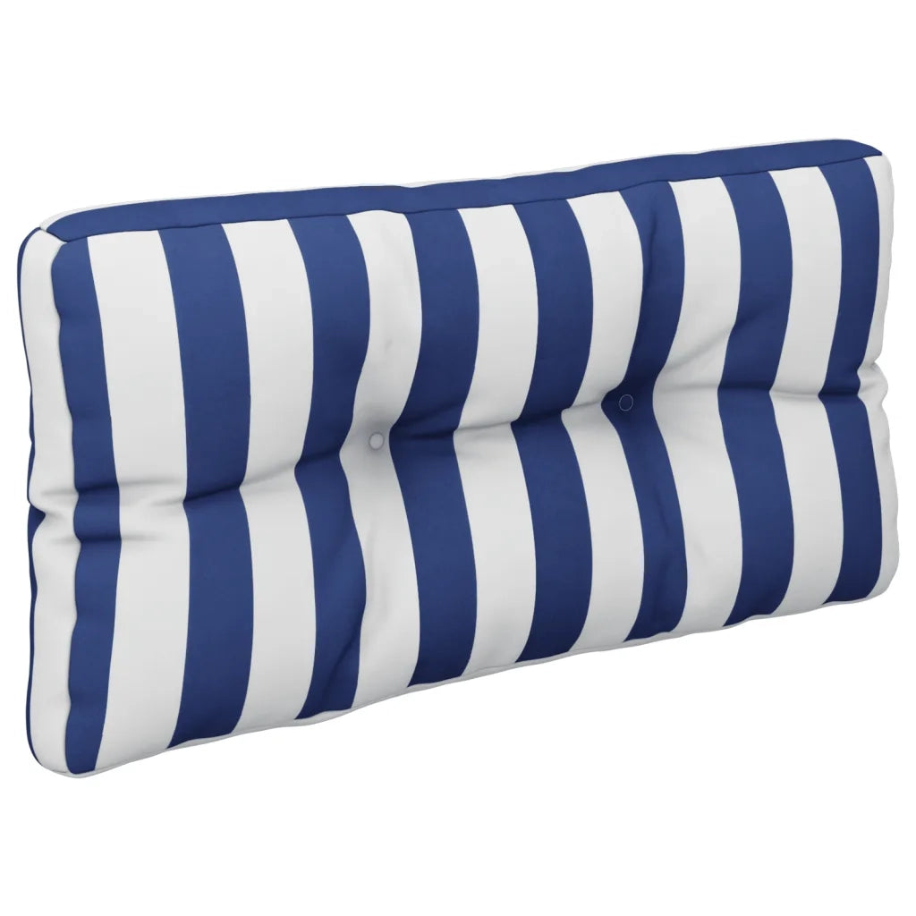 Cuscini per Pallet 2 pz Strisce Blu e Bianche in Tessuto 360704