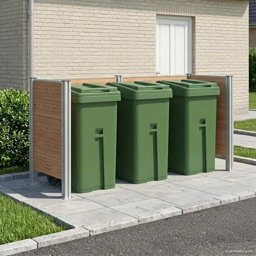 Recinzione Contenitore per Rifiuti Marrone 237 x 85 x 115 cm 3429266