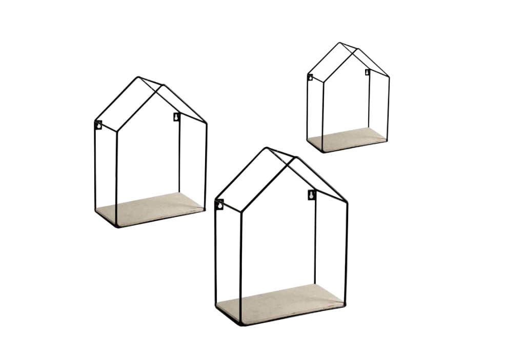 SET 3 BACHECHE STILE INDUSTRIAL 20-15 CM CON DESIGN CASETTA STRUTTURA NERA