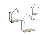 SET 3 BACHECHE STILE INDUSTRIAL 20-15 CM CON DESIGN CASETTA STRUTTURA NERA