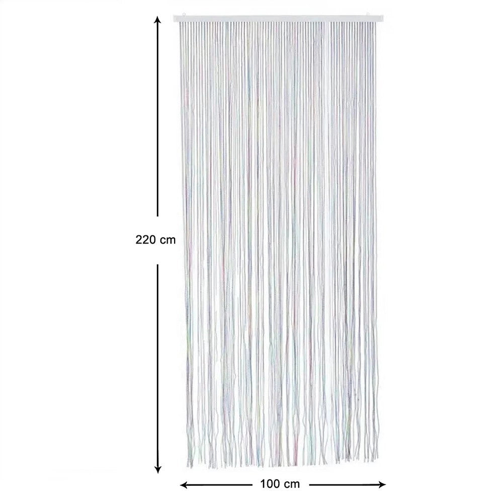 Tenda Antimosche Filo Intrecciato Gomma PVC Moschiera Finestra Porta Ingresso Multicolore - 100x220 Cm