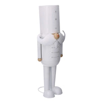 Soldatino Schiaccianoci in metallo bianco cm 22x16,5xh55