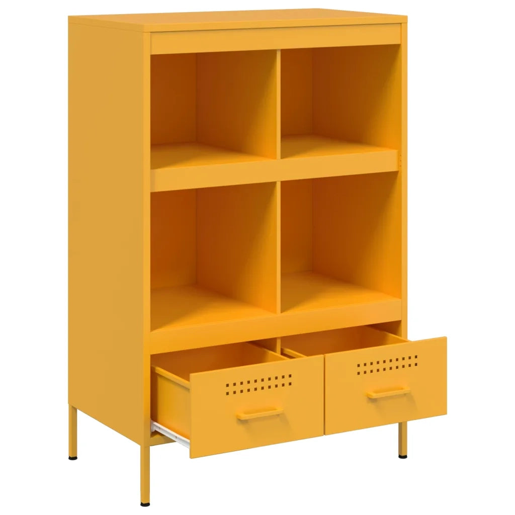 Credenza | Madia | Buffet da pranzo | Armadio da pranzo Giallo Senape 68x39x101,5 cm in Acciaio