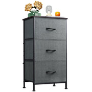 Cassettiera con 3 Cassetti in Tessuto Grigio ¨C Zephmum ¨C 80x40x60 cm