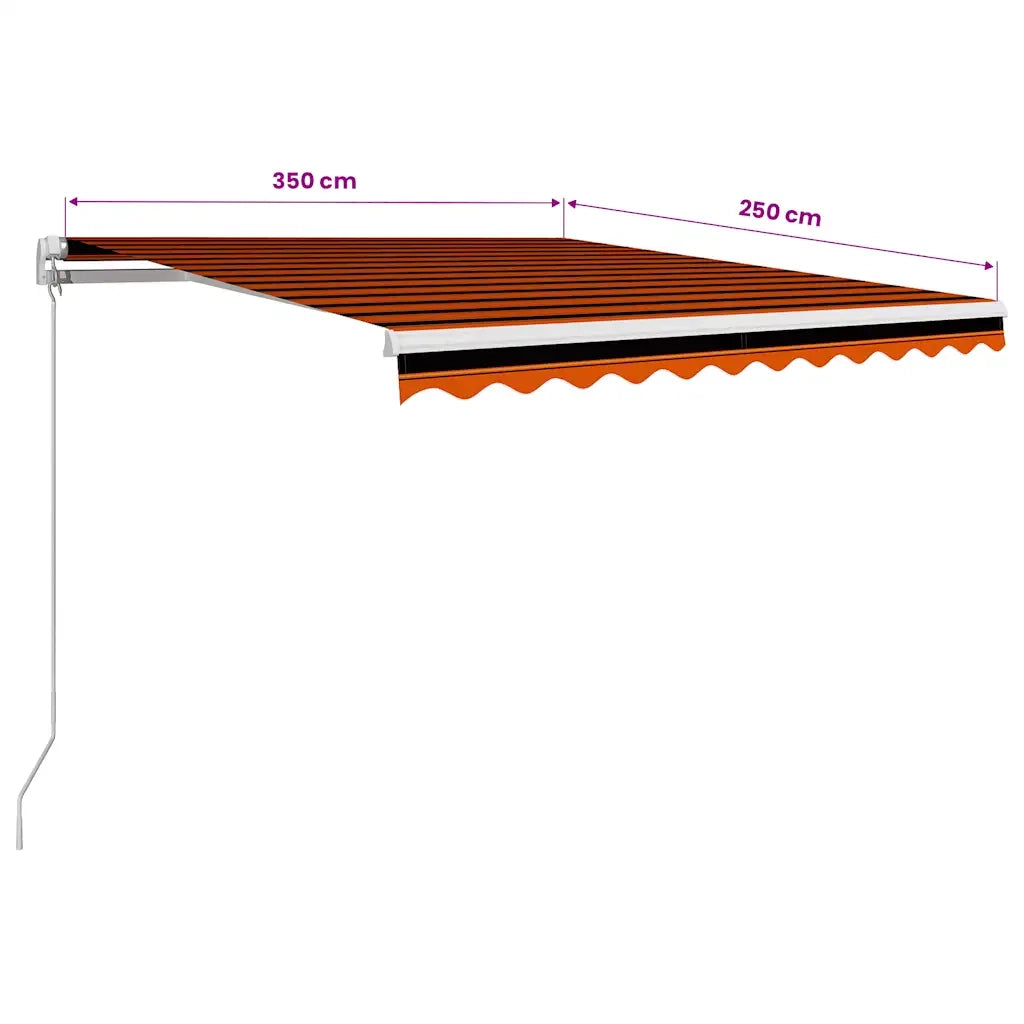 Tenda da Sole | Tenda parasole Retrattile Manuale 350x250 cm Arancione e Marrone