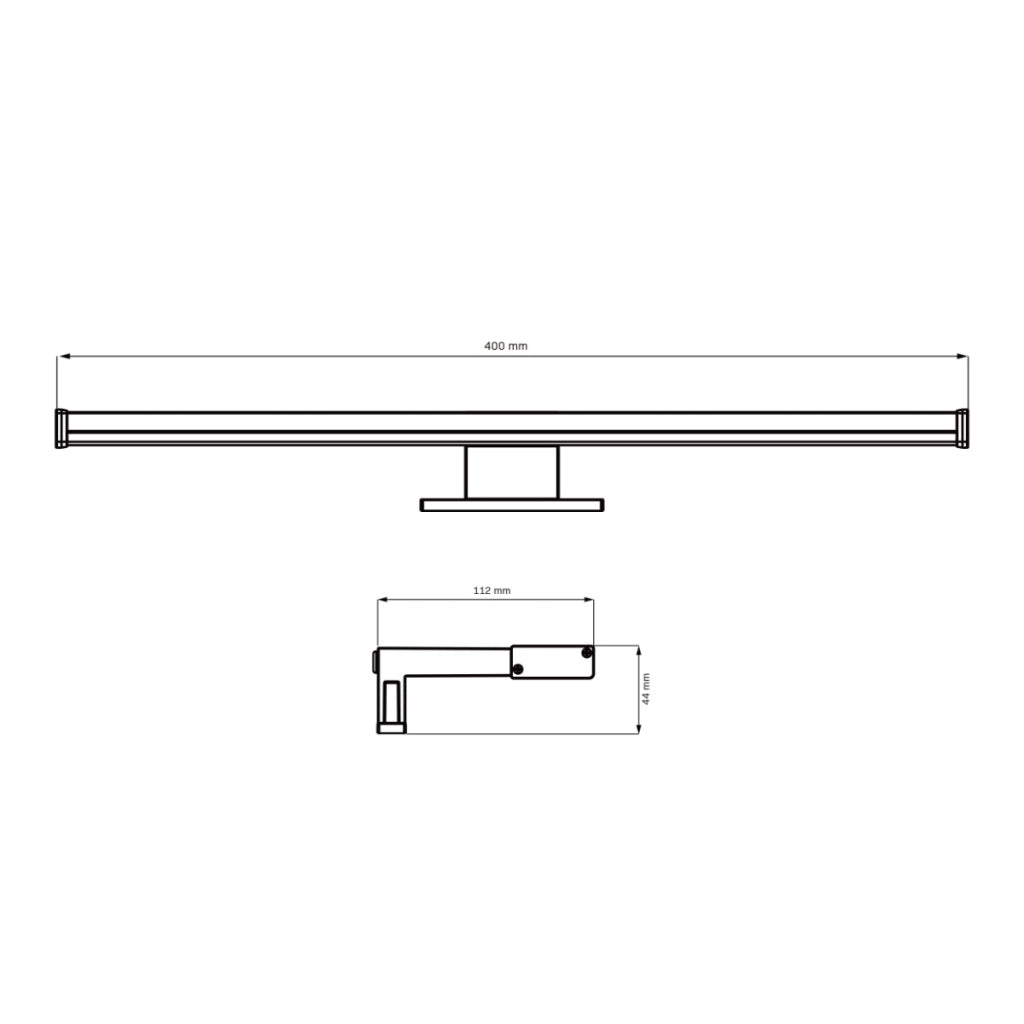 Applique bagno specchio LED 8W 4000K 40cm nero IP44