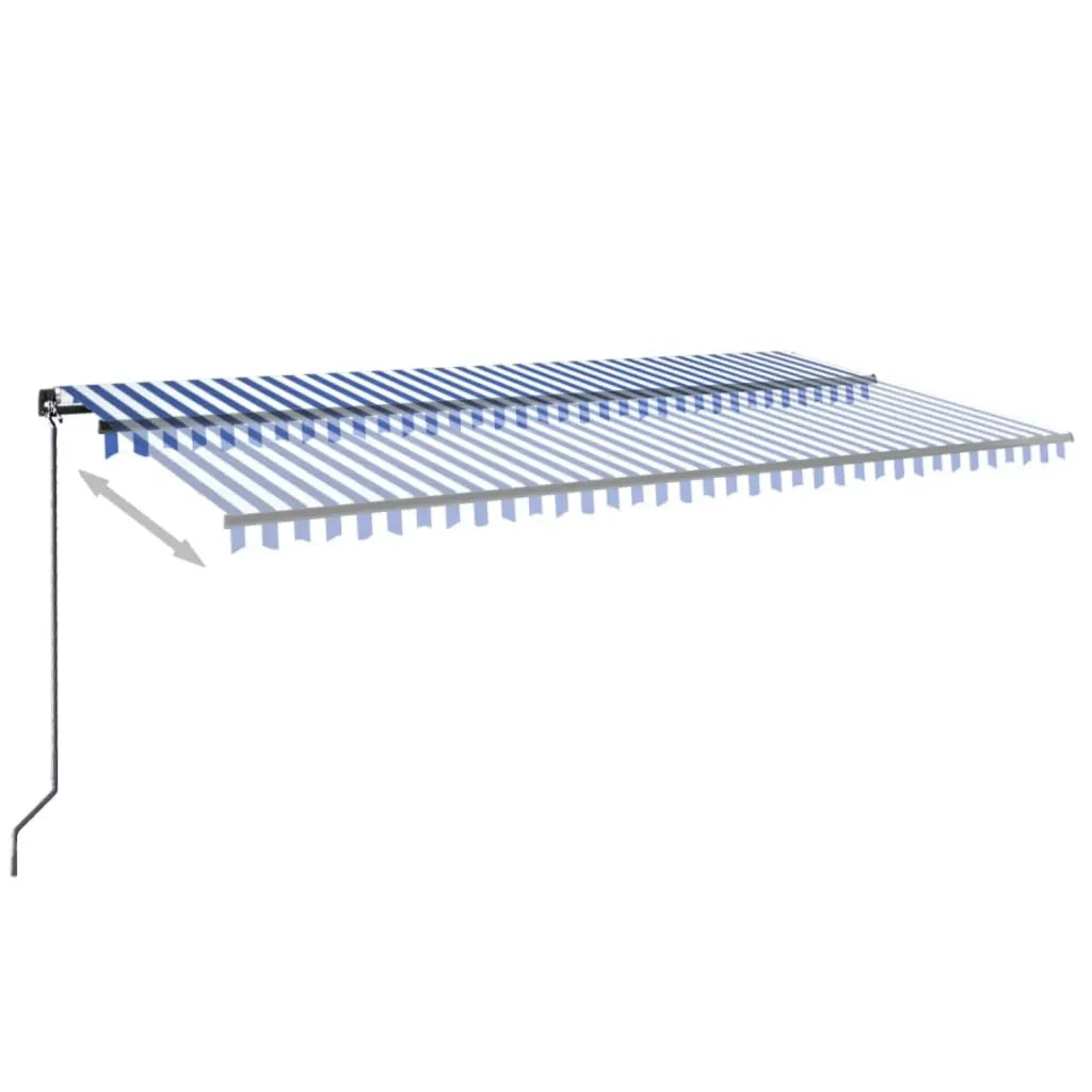Tenda da Sole Retrattile Manuale 600x350 cm Blu e Bianca cod mxl 43708