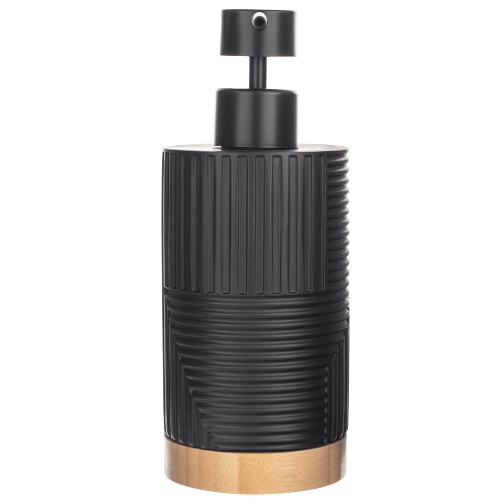 Dispenser di sapone liquido KADAX da 320 ml, contenitore nero con pompa per bagno.